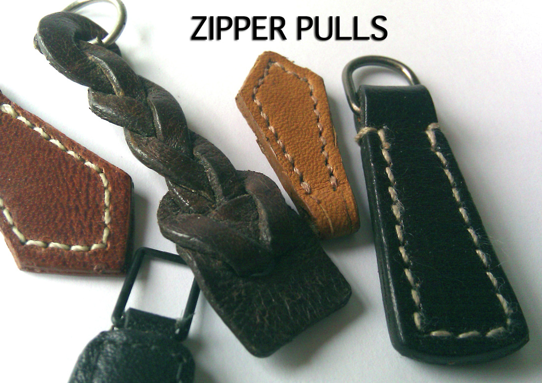 WADORN 11pcs 11 colors Leather Zipper Pull Tabs 